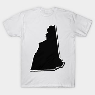 Black New Hampshire Outline T-Shirt